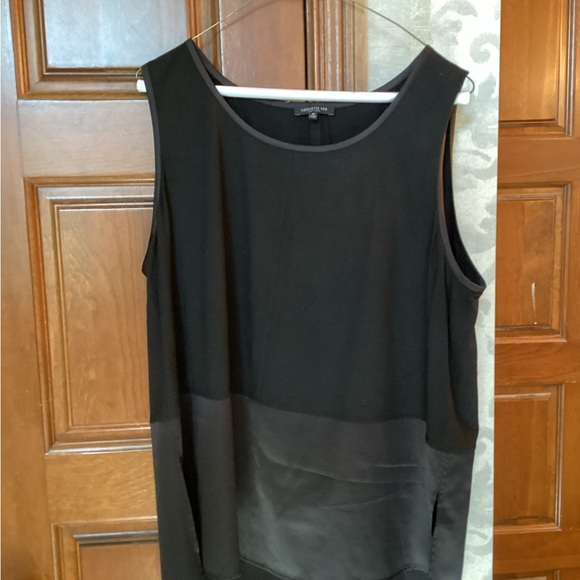 Lafayette 148 New York Tops - Lafayette 148 New York Black Satin Panel Tank Top
